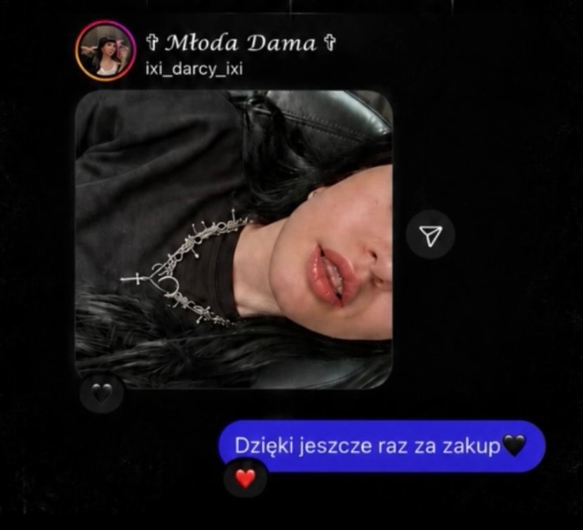 Obscura Cult jewelry worn by a customer